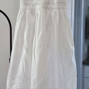 J Crew V Neck smocked waist dress in cotton poplin